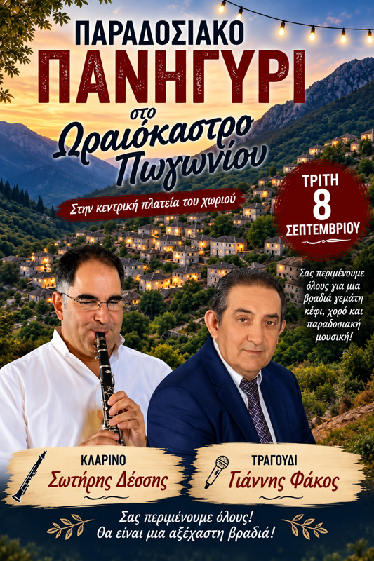Παραδοσιακό Πανηγύρι στο Ωραιόκαστρο Πωγωνίου Ιωαννίνων