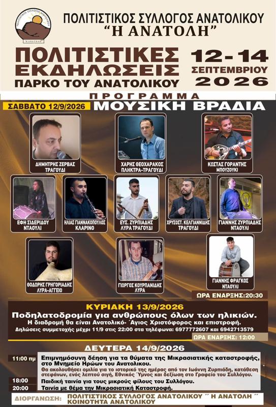 Πολιτιστικές Εκδηλώσεις στο Ανατολικό Κοζάνης