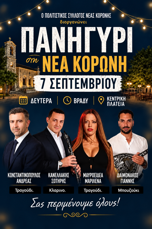 Πανηγύρι στη Νέα Κορώνη Μεσσηνίας